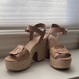 Marc Fisher Nude Platform Wedges
